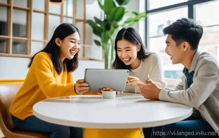 언어 교육에서의 개별화 학습 - A dynamic, mid-shot image of a Vietnamese man, in his late twenties, seated in a contemporary, brigh...