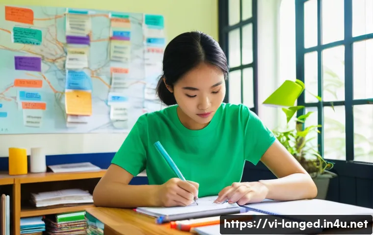 언어 교육에서의 교수법 - **Prompt 1: Focused Vietnamese Student Creating a Vocabulary Mind Map**
    A vibrant, medium shot o...